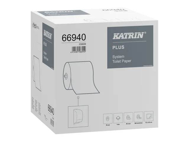 Toiletpapier Katrin Plus systeemrol 2-laags 96m wit 66940