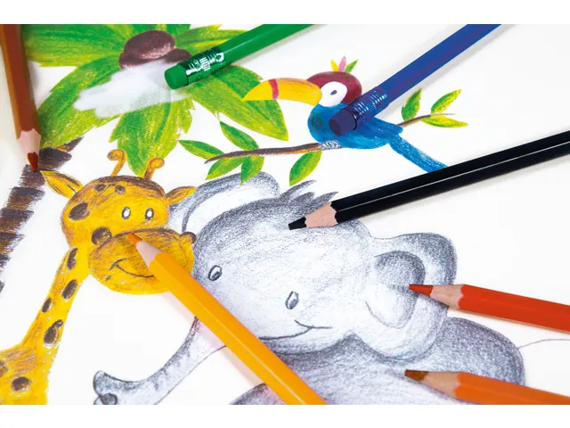 Crayons de couleur Eberhard Faber avec gomme étui de 12 pces.