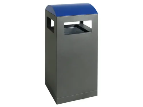 afvalbak,v. buiten,40l,HxBxD 815x350x350mm,legbord,romp staal RAL7016