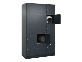 lockerkast,HxBxD 1950x1200x500mm,3x5vakken,vak B 400mm,cil.-slot - 1