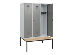 locker met bank,HxBxD 1950x1200x815mm,3vak,vak B 400mm,cilinderslot