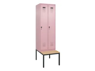 locker met bank,HxBxD 2120x600x815mm,2vak,vak B 300mm,draaigrendel - 3