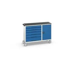 montagetafel 965x1300x550mm staalblad 6 laden kast front RAL5010