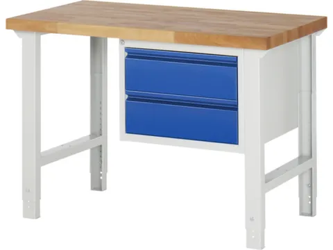 werkbank,RAL 7035/RAL 5010,HxBxD 790-1140x1250x700mm,beukblad