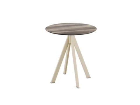 bistrotafel,HxØ 730x700mm,rond,4voeten zandkleuren