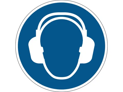 Vloermarkeringssticker Blauw Gebruik Gehoorbescherming 430mm