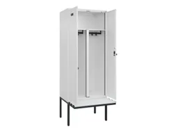 PBM-locker met bank,HxBxD 2120x800x815mm,2vak,vak B 400mm,draaigrendel