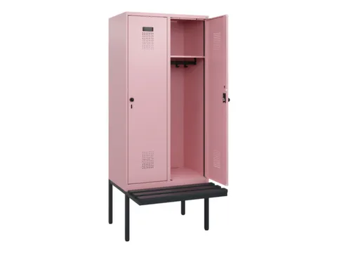 locker met bank,HxBxD 1950x800x815mm,2vak,vak B 400mm,draaigrendel