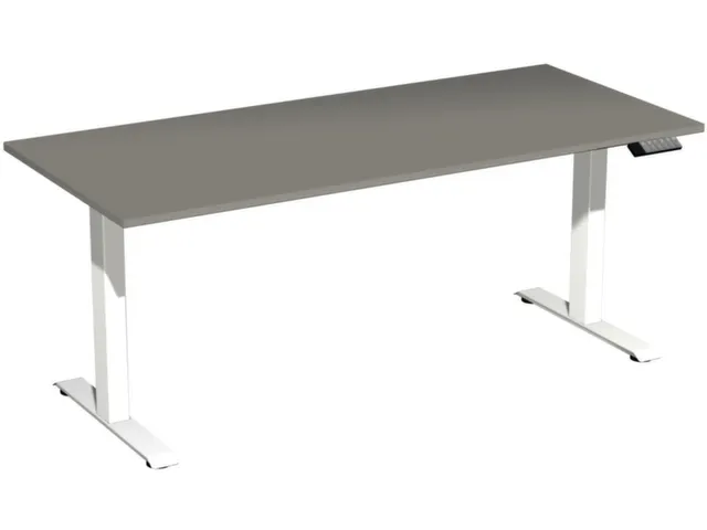 Elektrisch ihv bureau,HxBxD 730-1230x1800x800mm,blad onyxgrijs