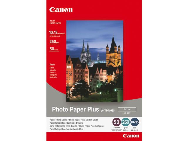 Sg 201 Canon Fotopapier 10x15cm 260 Gram Satijn 50 Vel | FotopapierWinkel.be