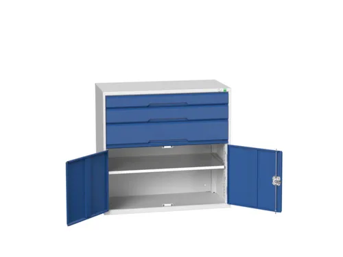 ladekast 1000x1050x550mm 3laden volledig uittrekbaar RAL7035 RAL5010