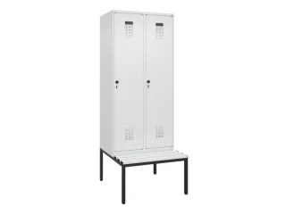 locker met bank,HxBxD 2120x800x815mm,2vak,vak B 400mm,draaigrendel - 2