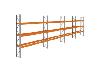 palletstelling,basis+3xaanbouw,HxBxD 3990x14900x750mm,vakl. 3400kg - 1