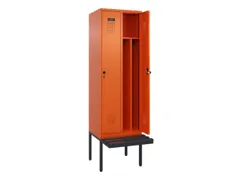 locker met bank,voor scheiding van kleding,HxBxD 2120x600x815mm,2vak