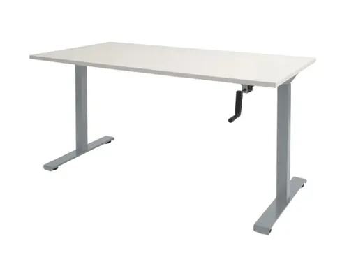 Dextro Slinger Bureau Zit-sta T-poot 160x80 Krijtwit 25mm Alu