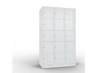 lockerkast cil.slot 1950x1150x640mm 3x5 vakken RAL7035 front RAL7035 - 1