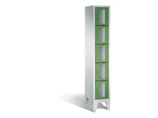 Lockerkast 1850x320x500mm 1x5 vakken Cilinderslot Poten, RAL6011 - 2