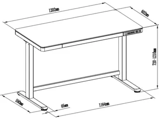 Zit-Sta Werkplek 120cm Glas Wit Elektrisch Verstelbaar - 4