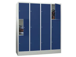 lockerkast,HxBxD 1850x1600x500mm,4x3vakken,RAL7035,front RAL5010 - 2