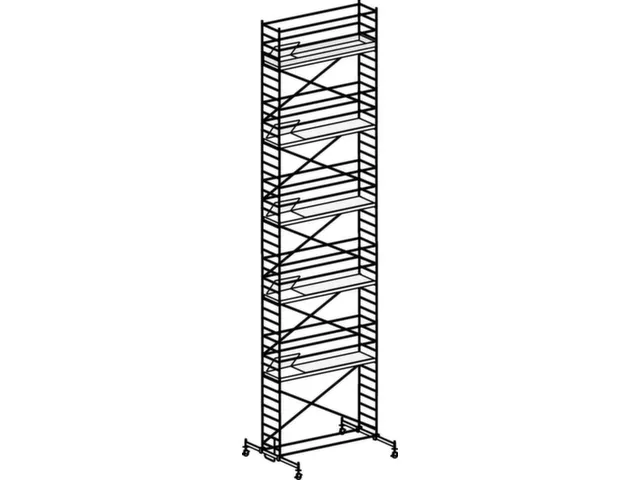 échafaudage roulant,portée H 12,6m,échafaudage H 11,82m