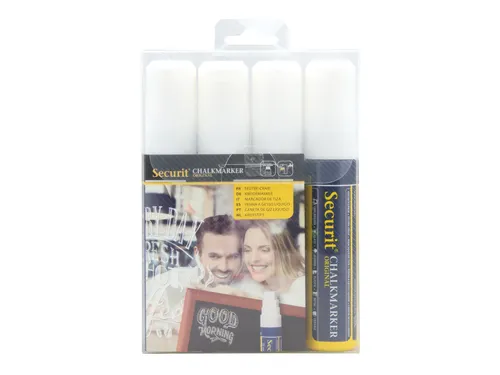 Krijtstift Securit Sma-720 Blokpunt 7-15mm Wit 4 Stuks