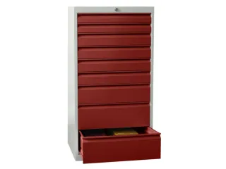 ladekast,HxBxD 1200x500x600mm,9lade(n),cil.-slot,RAL7035,front RAL3000 - 2