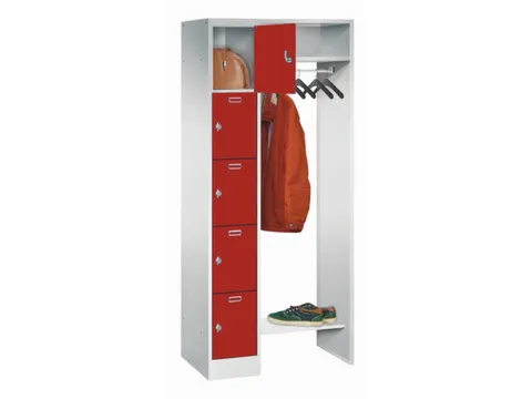 personeelsgarderobe draaigr. 1950x750x500mm 1x5 vakken 300mm RAL3000
