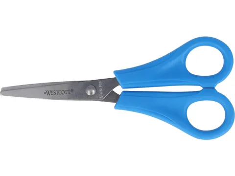 Schaar Westcott Kids 13cm RH kunstst. spitse punt blauw bulk met label