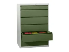 ladekast 1200x715x600mm 6laden cilinderslot RAL7035 front RAL6011