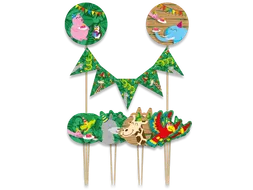 Cake decoratie Jungle 9 stuks