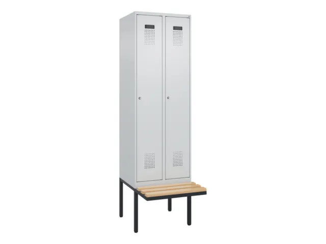 locker met bank,voor scheiding van kleding,HxBxD 2120x600x815mm,2vak