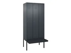 locker met bank,HxBxD 2120x900x815mm,3vak,vak B 300mm,cil.-slot