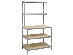 Rek Strong Work Gegalvaniseerd 186x100x60/30Cm 5 Legborden