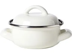 Cosy & Trendy Serveerpot Ivoor Email 300ml D10cm 2 handvaten