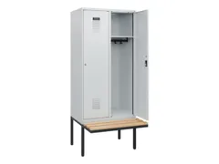 locker met bank,HxBxD 1950x800x815mm,2vak,vak B 400mm,cilinderslot