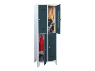 dubbeldekse locker,HxBxD 1850x600x500mm,2x2vak.,RAL7035,front RAL7016 - 2