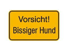 aanwijzingsbord,Pas op! Bijtende hond,aluminium gemerkt,gemoffeld