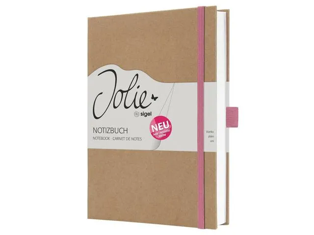 Carnet de notes Jolie A5 kraft Rose pur blanc HC 192pag 100gr