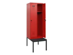 locker met bank,HxBxD 1950x600x815mm,2vak,vak B 300mm,draaigrendel