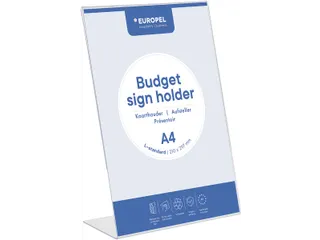 Kaarthouder A4 Glashelder Polystyreen L-Stand - 1