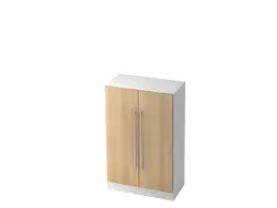kantoorkast,HxBxD 1270x800x420mm,2xhouten vloer,3ordnerhoogte,romp wit