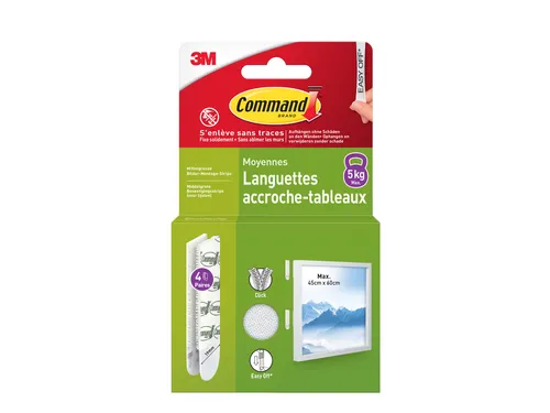 Bevestigingsstrip Command 3m 17201c Klikstrips Licht 5,4kg 8 Stuks