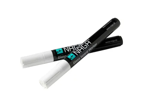 Glasbordmarker 4,5mm Naga set a 2st. wit