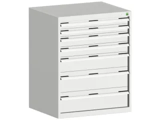ladekast HxBxD 1000x800x650mm 7laden romp RAL7035 front RAL7035 - 1