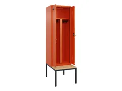 PBM-locker met bank,HxBxD 2120x600x815mm,2vak,vak B 300mm,draaigrendel