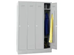 locker,RAL 7035,HxBxD 1850x1200x500mm,4vak,vak B 300mm,draaigrendel