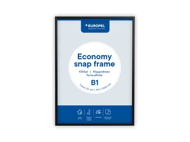 Europel Kliklijst Economy B1 25 mm Zwart