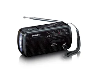 Lenco MCR-113BK Draagbare opwindbare noodradio, zaklamp en powerbank - 1