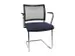 Chaise visiteur Accoudoirs Assise bleu foncé Dos maille noir