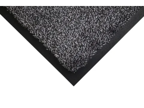 schoonloopmat,HxLxB 9x850x600mm,moeilijk ontvlambaar,nylon,zwart/staal